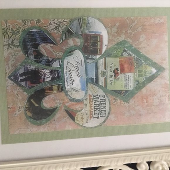 New Orleans Fleur De Lis Print in white frame - Picture 3 of 3